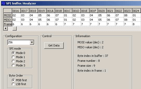 SPI Sniffer Screenshot